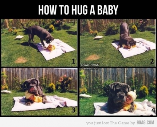 How to hug a baby